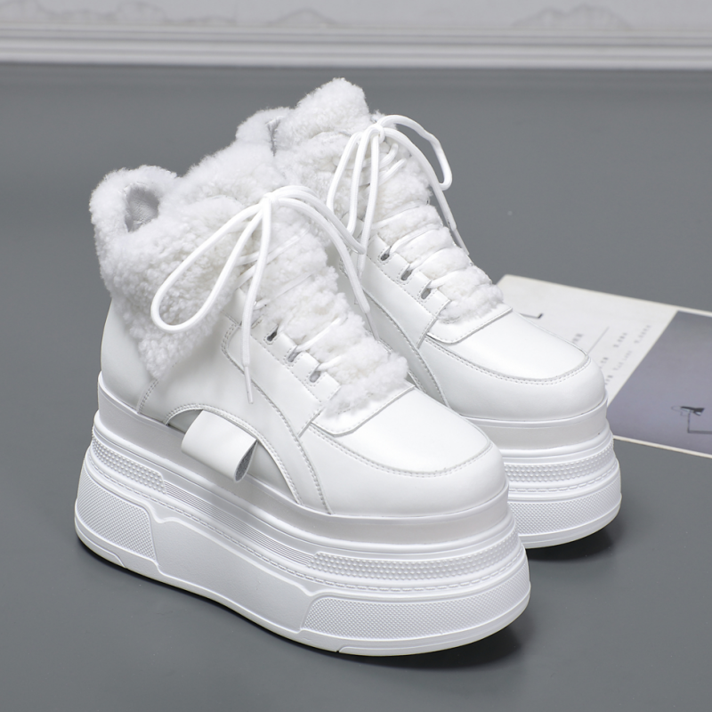 超高跟10厘米小个子雪地靴羊毛