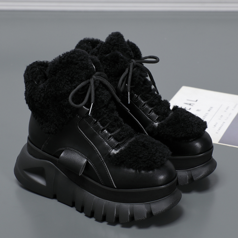 雪地靴女厚底毛毛短靴