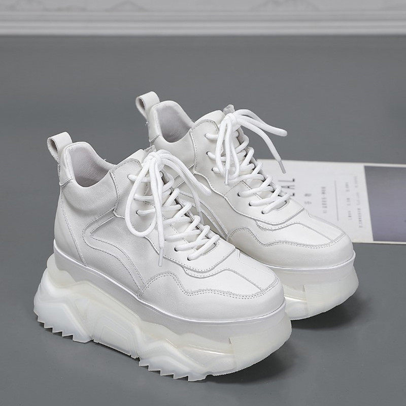 欧洲站女鞋2026新款春季简约时尚高帮鞋果冻白色休闲增高厚底鞋女