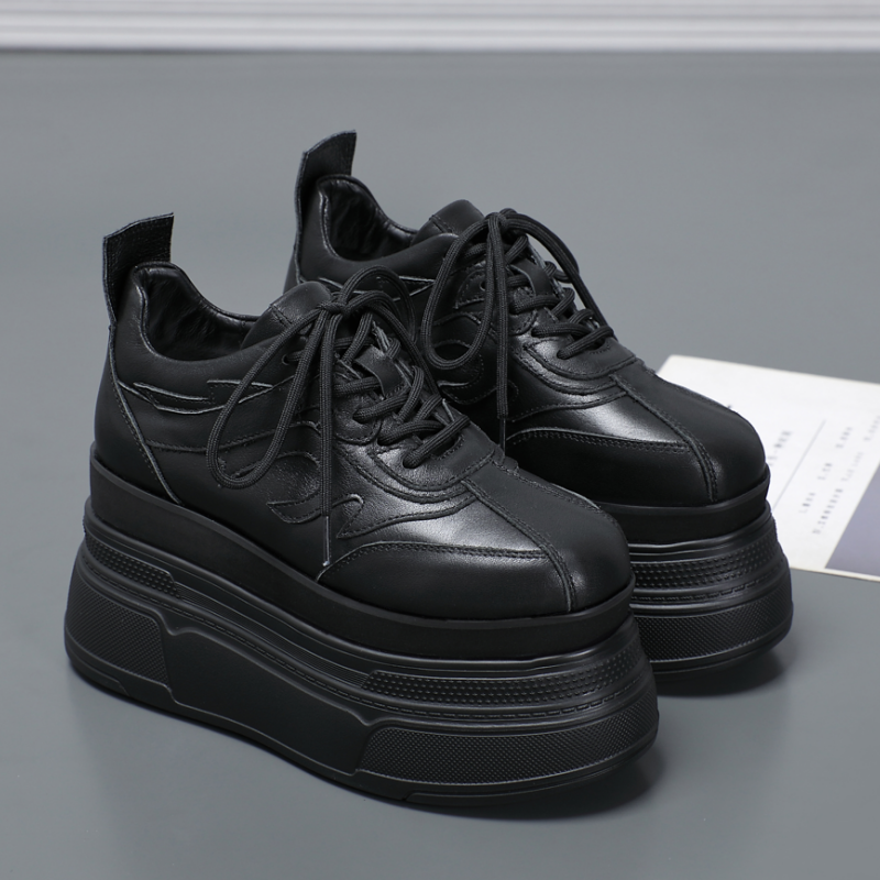 欧洲站厚底老爹鞋女2025春季新款真皮女鞋增高10厘米休闲松糕鞋潮,女鞋,深口单鞋,淘宝优惠券,粉丝福利购,淘宝优惠卷