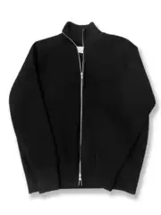 American-Style Cardigan with Zipper, Half-High Collar Sweater for Men, Korean-Style High-End Design, Loose, Casual, Lazy Knit Sweater