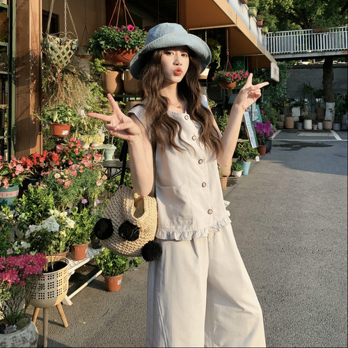 现货026新款夏季松弛感气质两件套极简风RF2B066-6681-P155K248