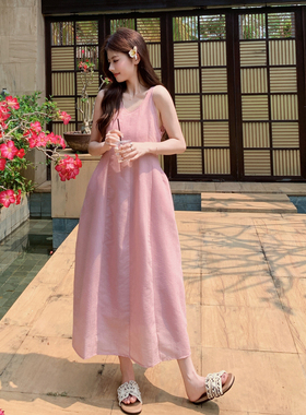 现货2026新款粉色吊带夏季显瘦气质裙RF2B066-6698-P125K208