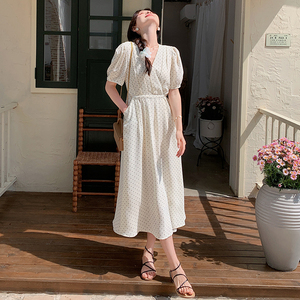 现货2025夏装新款圆点甜美超仙连衣裙8312-P125K178,女装连衣裙,杭阁服饰