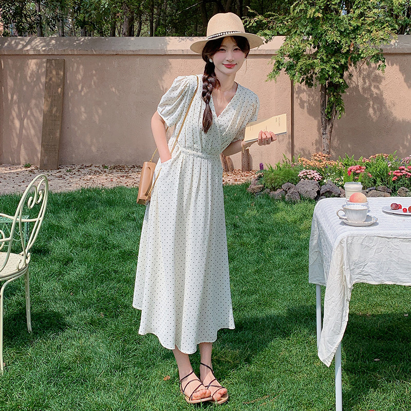 现货2025夏装新款圆点甜美超仙连衣裙8312-P125K178，女装连衣裙，杭阁服饰