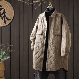 冬季 口撞色设计感轻薄棉衣夹棉外套菱格保暖棉服 宽松连帽棉袄女袖