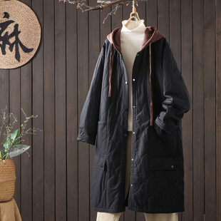 冬季 口撞色设计感轻薄棉衣夹棉外套菱格保暖棉服 宽松连帽棉袄女袖