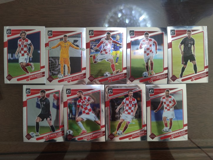 足球球星卡 2021-22 optic系列 克罗地亚全套普卡莫德里奇