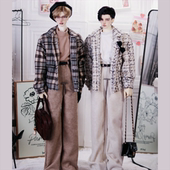 半高领德绒打底衣成品套装 4分bjd75叔体男装 夹克外套阔腿裤 娃衣