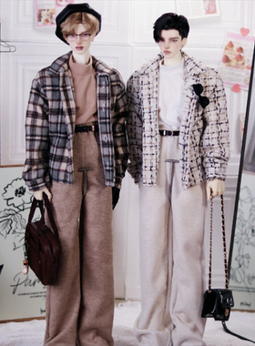 4分bjd75叔体男装夹克外套阔腿裤半高领德绒打底衣成品套装娃衣