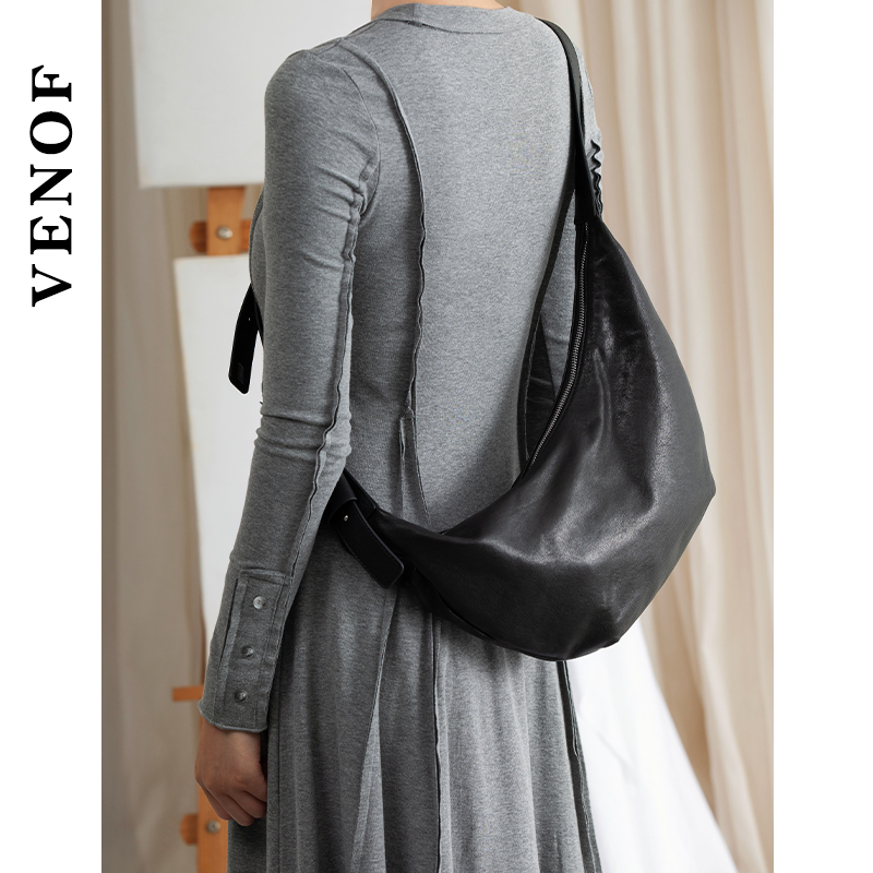 维洛芬牛角饺子包小众设计月亮包