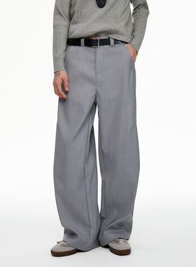 TSAS 冬季宽松弯刀西裤褶皱设计阔腿休闲长裤vibe风香蕉裤