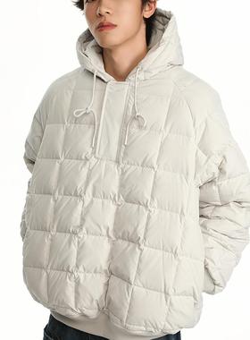 TSAS 国潮牌冬季连帽羽绒服 套头白鸭绒外套