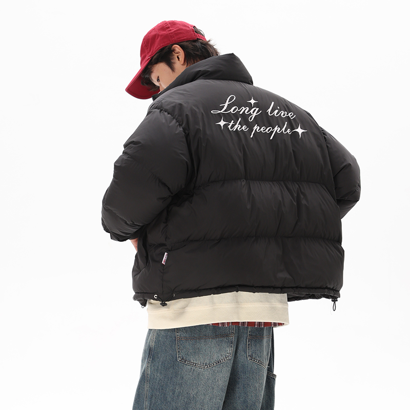 TSAS 国潮牌冬季90白鸭绒百搭短款加厚羽绒服休闲情侣宽松外套