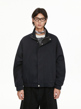 TSAS 宽松高质感Cleanfit结构分割BOXY廓形立领夹克外套秋冬情侣