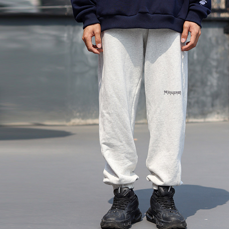 太阳照常升起潮牌印花卫裤运动