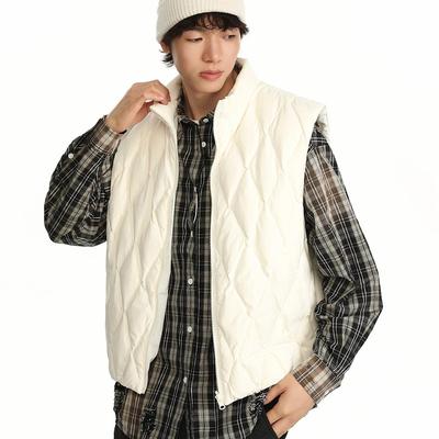 TSAS 葫芦纹羽绒马甲背心男秋冬加厚保暖白鸭绒短款冲锋衣内胆