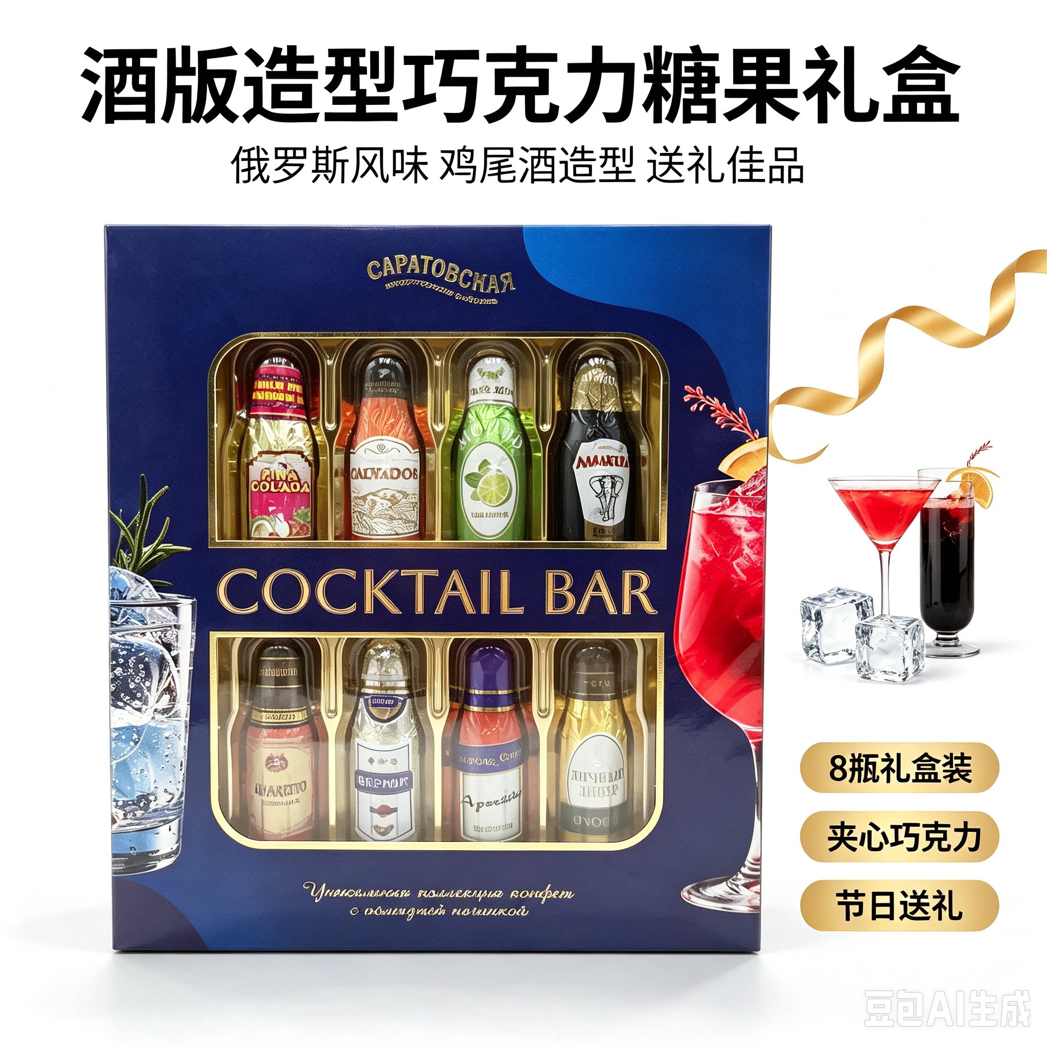 俄罗斯手拎包奥莱那酒心巧克力混合口味120克
