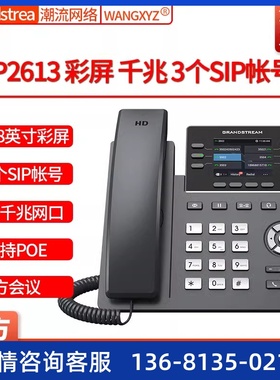 Grandstream潮流网络GRP2613千兆POE 2.8英寸彩屏IP电话机