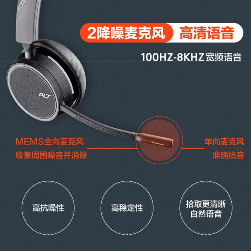 缤特力（PLANTRONICS） B4210 USB-C头戴式话务耳机 蓝牙会议耳麦