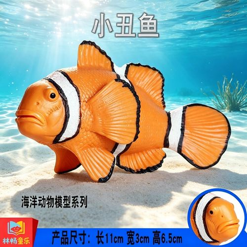 林畅童乐儿童海洋动物玩具小丑鱼模型仿真海葵鱼海洋鱼类科普认知