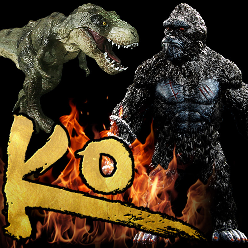 动物黑猩猩金刚小男孩手办霸王龙