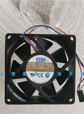 原装AVC 8025 8CM DA08025B48H S046 48V0.09A 3线温控服务器风扇