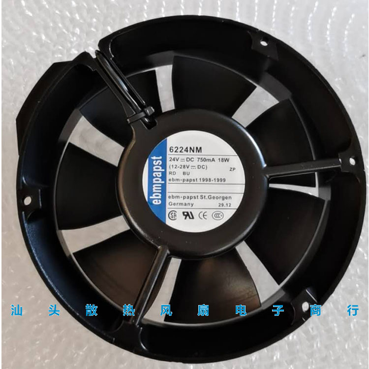 德国EBMPAPST TYP 6224NM/9/12/NHA/17HT 6224NH/NHR 24V散热风扇