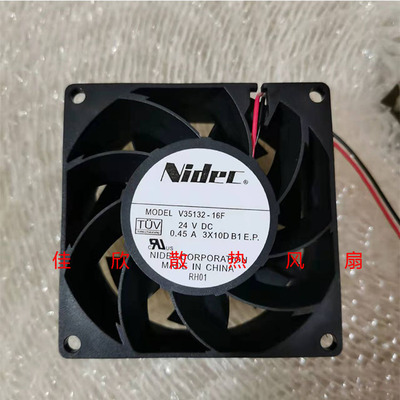 原装NIDEC V35132-16F 8038 24V 0.45A 8CM 大风量变频器风扇