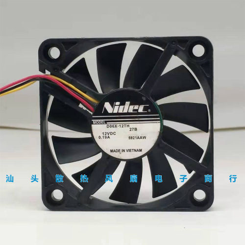 Nidec 6010 6CM D06X-12TH 23B 27B DC12V 0.19A机箱散热风扇6CM