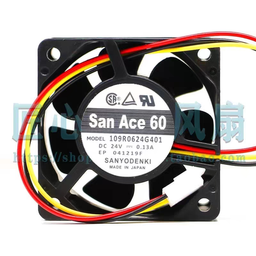 全新三洋 109R0624G401 24V 0.13A 6cm 6025 变频器风扇风机
