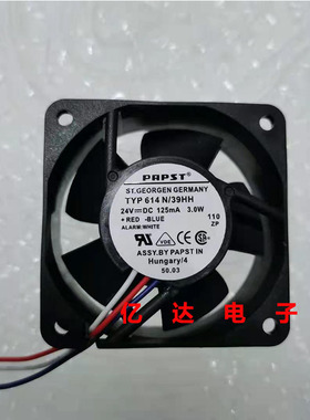 德国/ebmpapst 6025 6CM TYP 614N/39HH 24V 3.0W 3线 变频器风扇