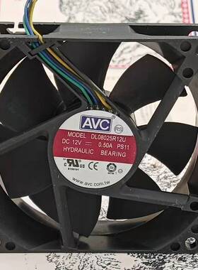 AVC DL08025R12U 8025 8CM 12V 0.50A4线PWM调速北桥显卡静音风扇
