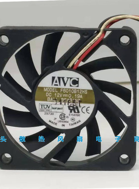 AVC F6010B12HS 12V 0.19A 6010 6cm 3线CPU AMD电脑机箱散热风扇