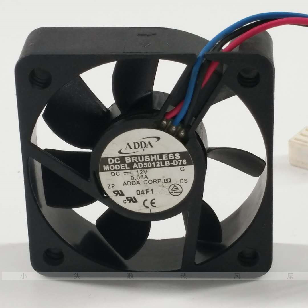 ADDA AD5012LB-D76 5015 12V 0.08A 5CM3线电源交换机CPU散热风扇