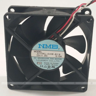 0.13A 3110KL 04W NMB 8cm 12V B19 3线静音双滚珠散热风扇 8025