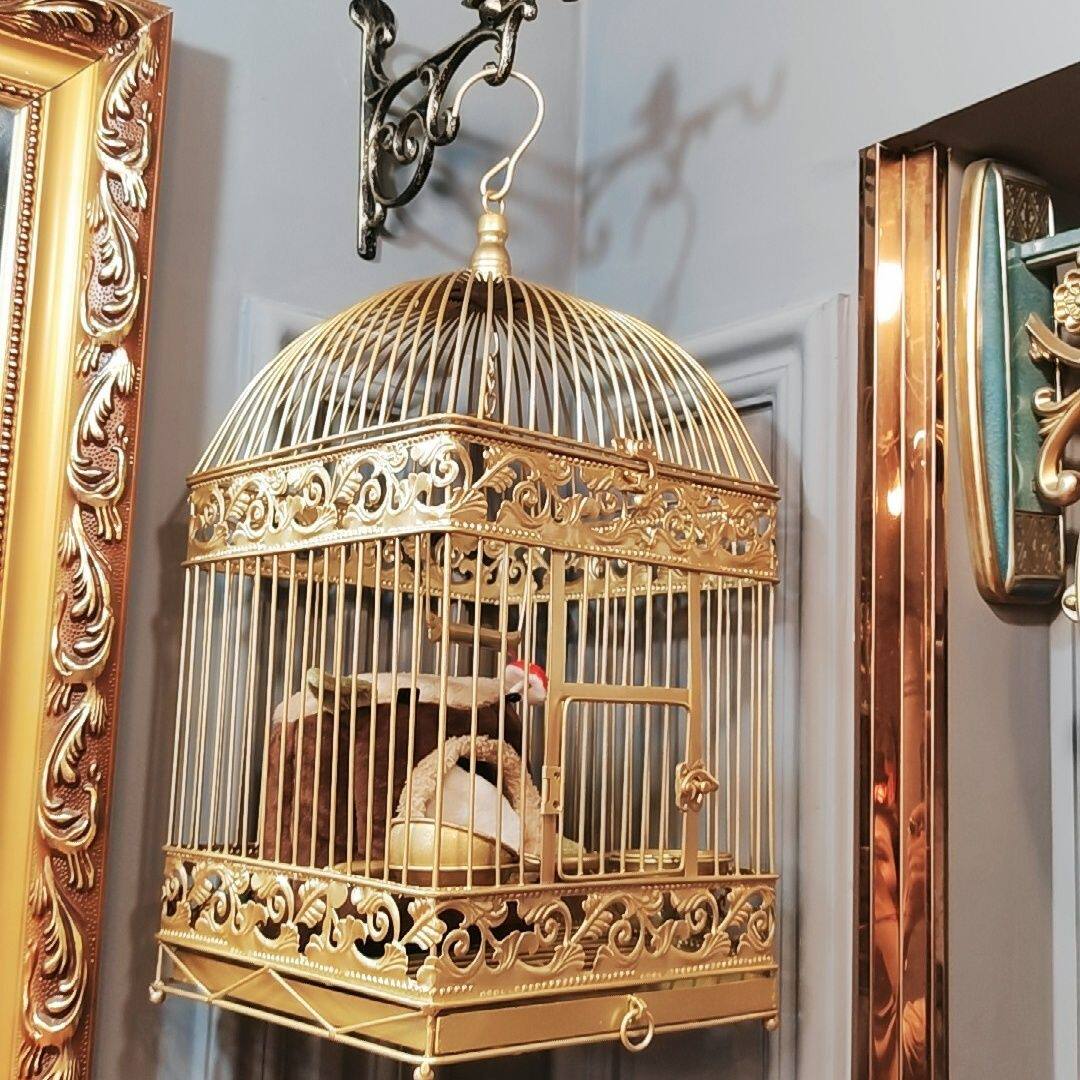 金色鸟笼斑鸠笼八哥鹩哥笼