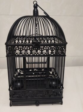 欧式方形铁艺黑色复古鹦鹉鸟笼子大号八哥黄雀玄凤牡丹鸽子养殖