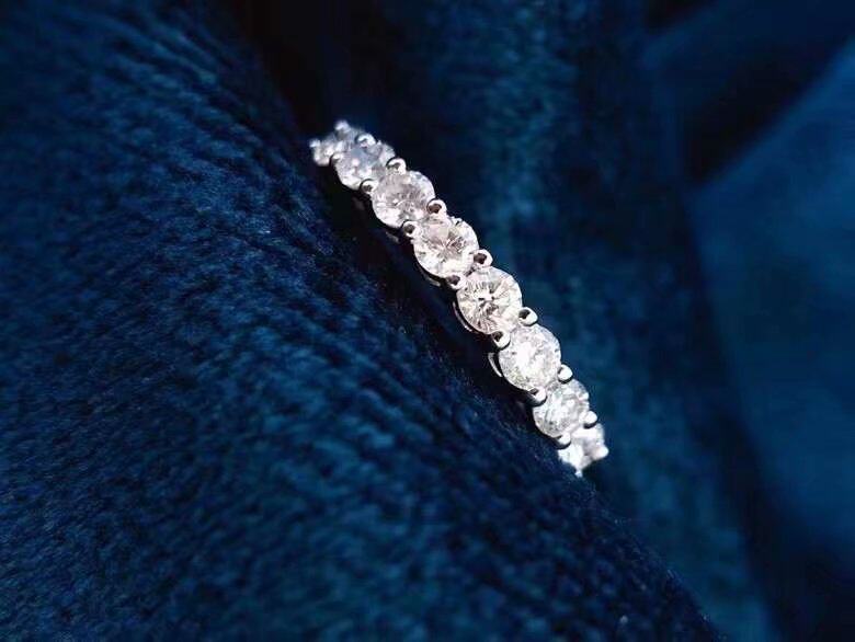 5克拉天然进口南非大钻圆钻钻石排戒戒指真金真钻