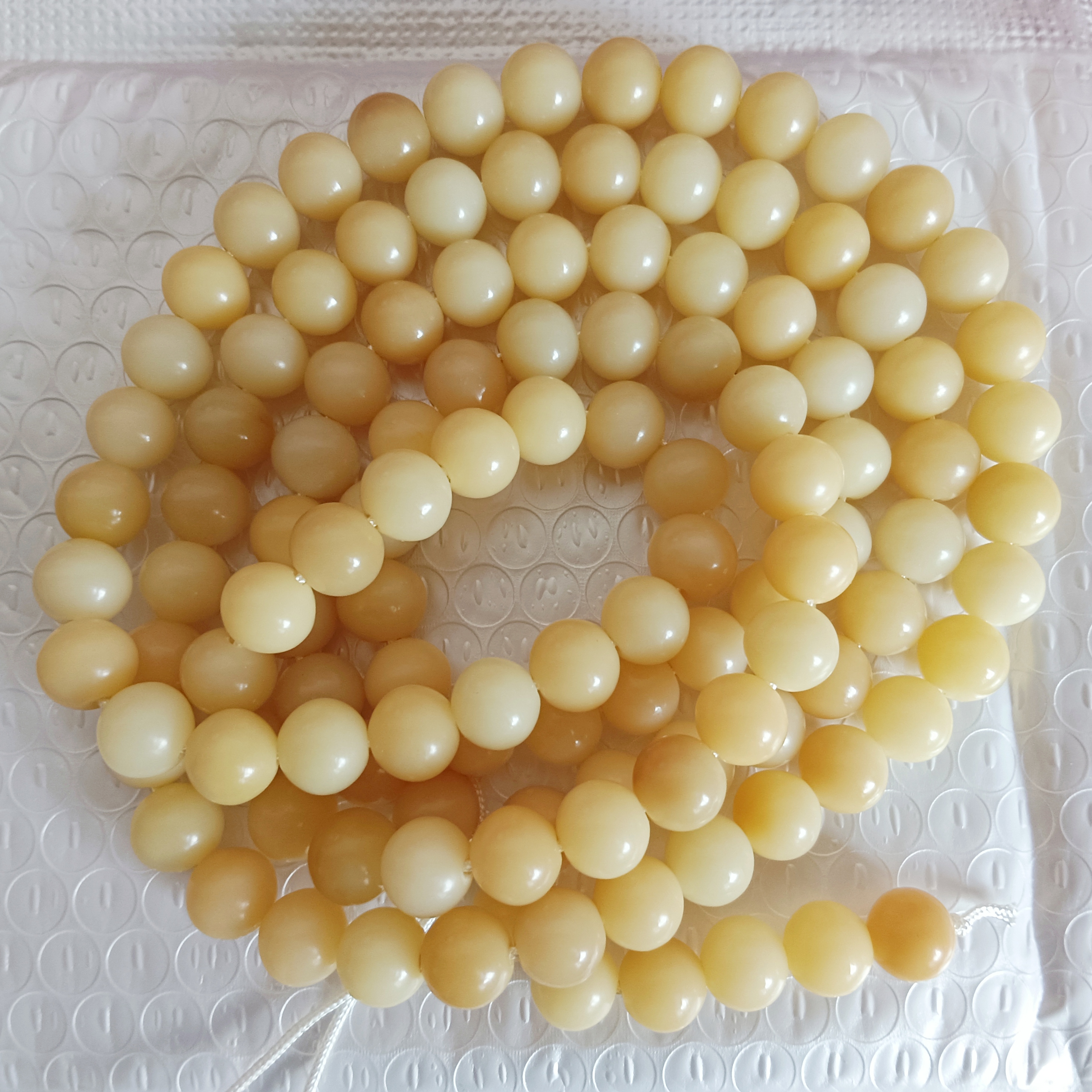 天然黄色菩提根108颗苹果圆手串原色项链文玩念珠diy饰品配件