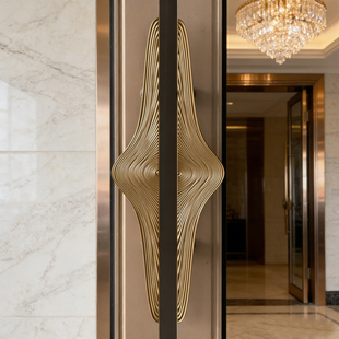 中式木门拉手高端酒店玻璃门把手铝板推拉门大门定制仿古对装logo