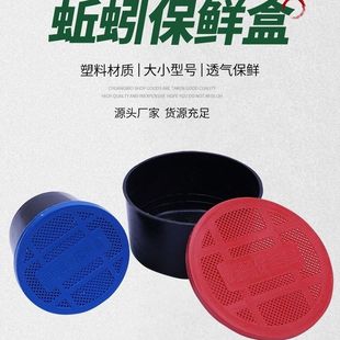 蚯蚓盒红蓝双色塑料透气保湿大号加厚活饵盒便携户外垂钓渔具配件