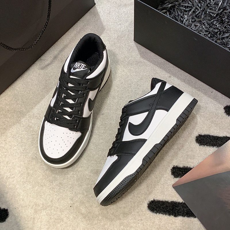 莆田黑白熊猫板鞋女春夏新款情侣aj跑步鞋低帮平底耐磨学生运动鞋