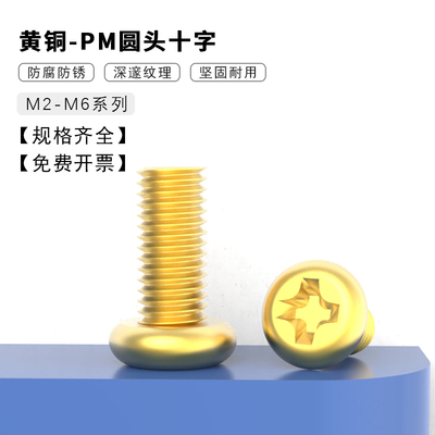 黄铜十字圆形螺丝螺栓