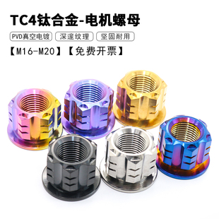 钛合金电机螺母 九号小牛改装电机轴螺M16M18M20全顺御马电机螺母