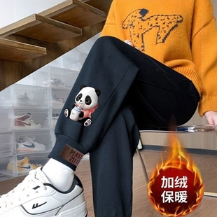 显瘦休闲裤 加绒束脚哈伦裤 冬季 新款 商场清仓运动裤 保暖卫裤 子女款