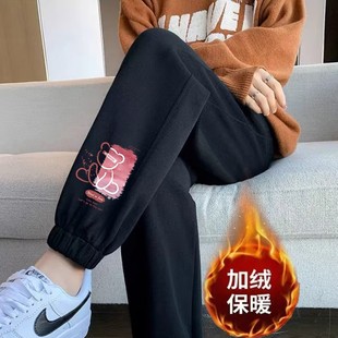女冬季 卫裤 宽松束脚加绒加厚休闲裤 显瘦灯笼裤 时尚 外贸尾货运动裤