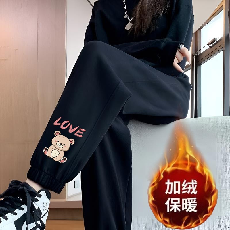 外贸尾货处理休闲裤女秋冬季新款百搭束脚裤爆款潮流加绒加厚卫裤