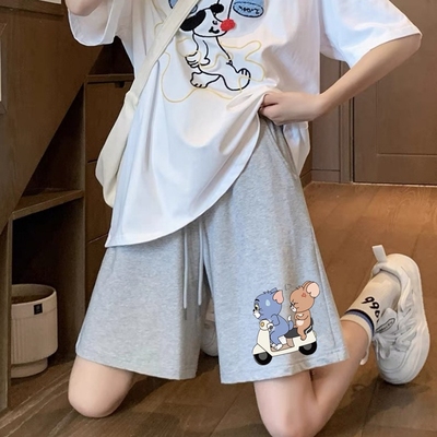 大码胖mm200斤短裤女夏季宽松显瘦运动a字中裤阔腿休闲跑步五分裤