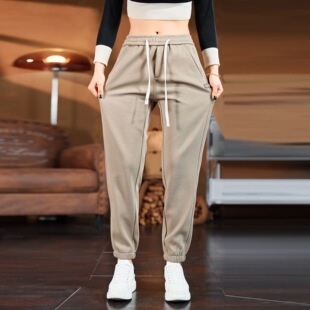 女士春夏季 显瘦运动裤 薄款 潮流宽松束脚裤 子 2026新款 华夫格休闲裤